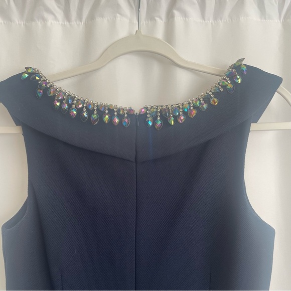 Betsey Johnson Jeweled Fit & Flare Cocktail Navy Mini Dress - Picture 8 of 13